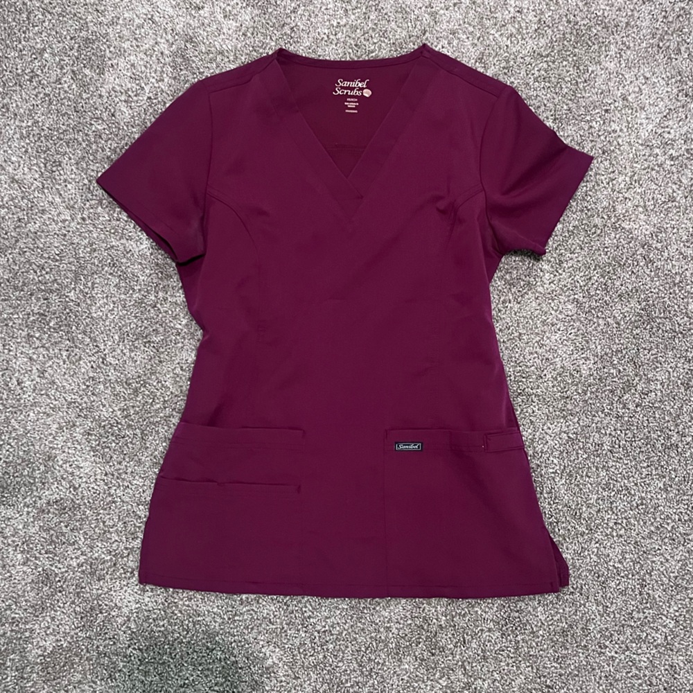 Sanibel Women's Short Sleeve Scrub - Maroon